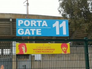 Intitolazione Curva Nord a Lorusso e Pezzella (foto M.Cassone)