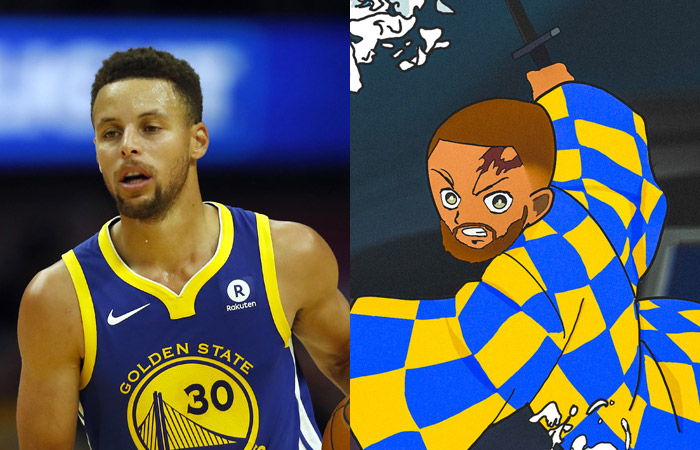 Il cestista statunitense Stephen Curry diventa Tanjiro Kamado in un’illustrazione condivisa da ESPN