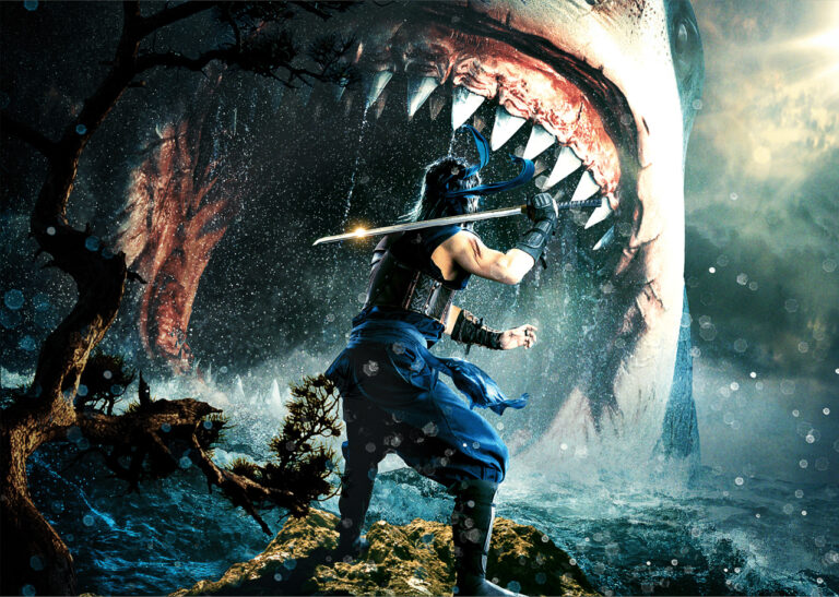 Koichi Sakamoto dirige uno scontro da sogno tra ninja e squali, in arrivo al cinema ad aprile
