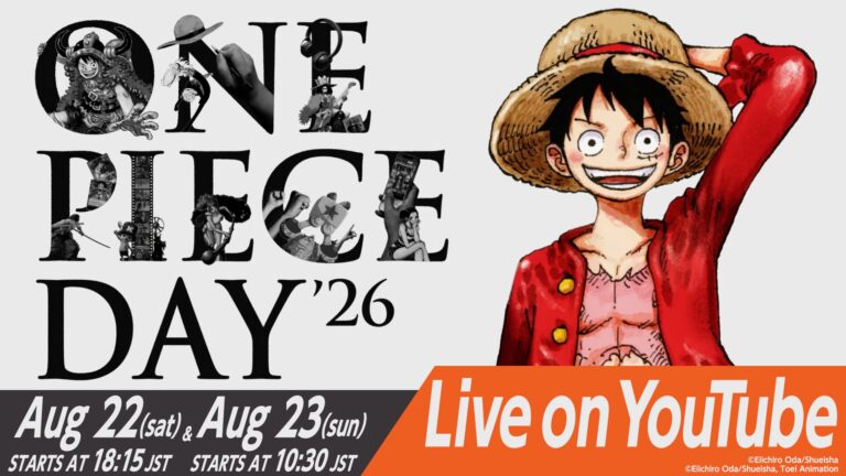 One Piece Day sarà trasmesso in tutto il mondo su YouTube il 22 e 23 agosto
