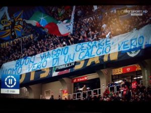 Striscione Inter per Cesare Maldini