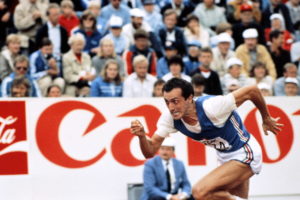 Italian athlete Pietro Mennea crosses th