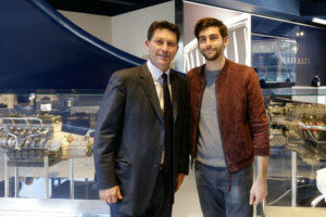 Alvaro Soler in visita alla sede Maserati di Modena in compagnia di Giulio Pastore General Manager Maserati Europa