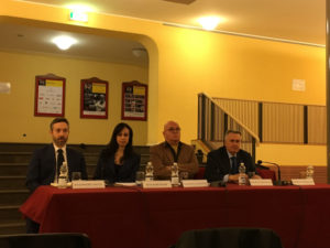 Conferenza stampa Teatro Auditorium Manzoni di Bologna 2017_ da sx_Alessandro Sacco Rita Marchesini Giorgio Zagnoni Maurizio Marchesini