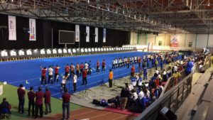 La linea di tiro degli Europei Indoor di Vittel (Fra)