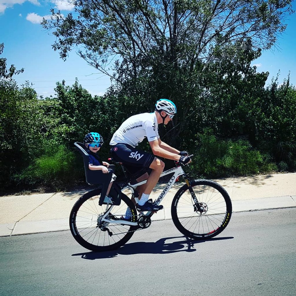 Chris Froome e suo figlio