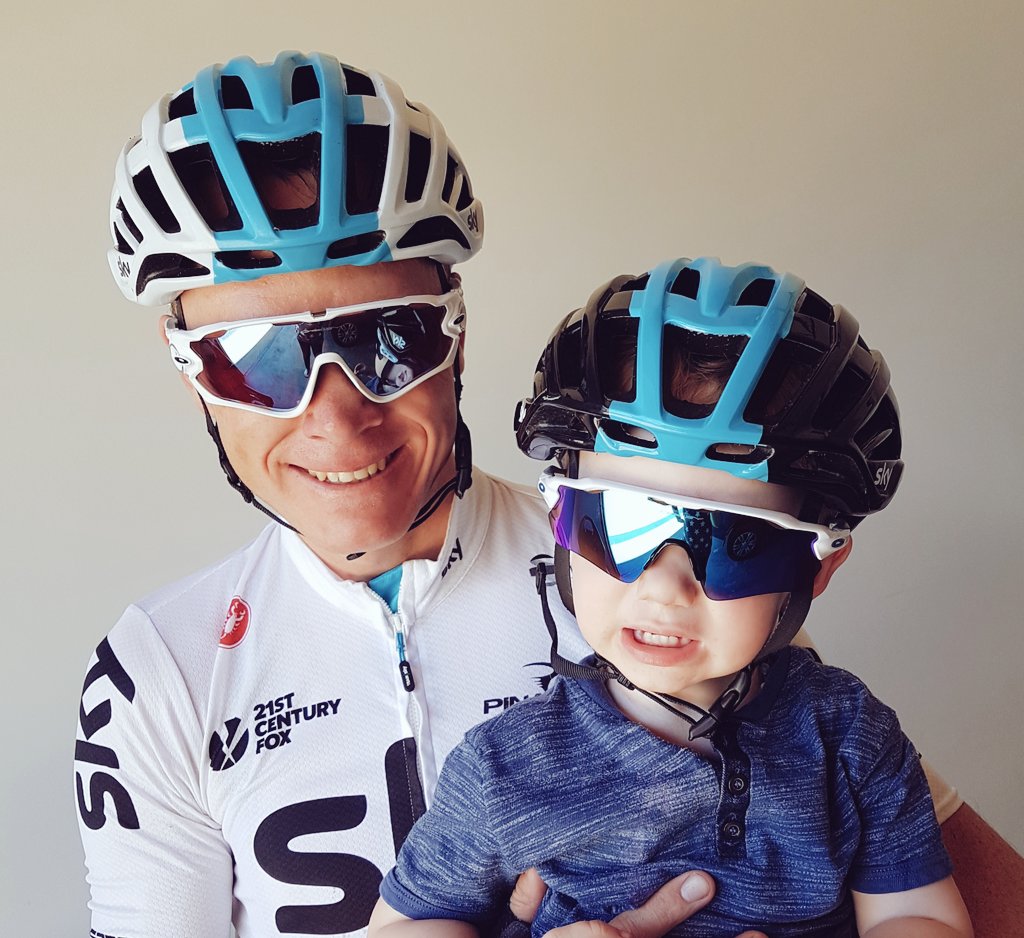 Chris Froome e suo figlio