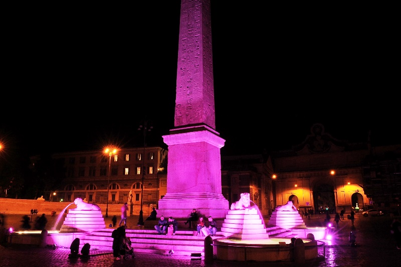 la Fontana dei Quattro Leoni e l'Obelisco in Piazza del Popolo - 3