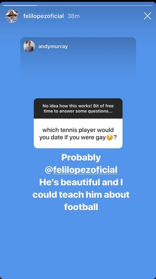 Murray domanda Instagram Gay Feliciano Lopez