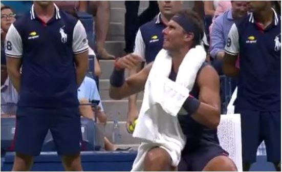 Rafa Nadal us open caldo ventilatore