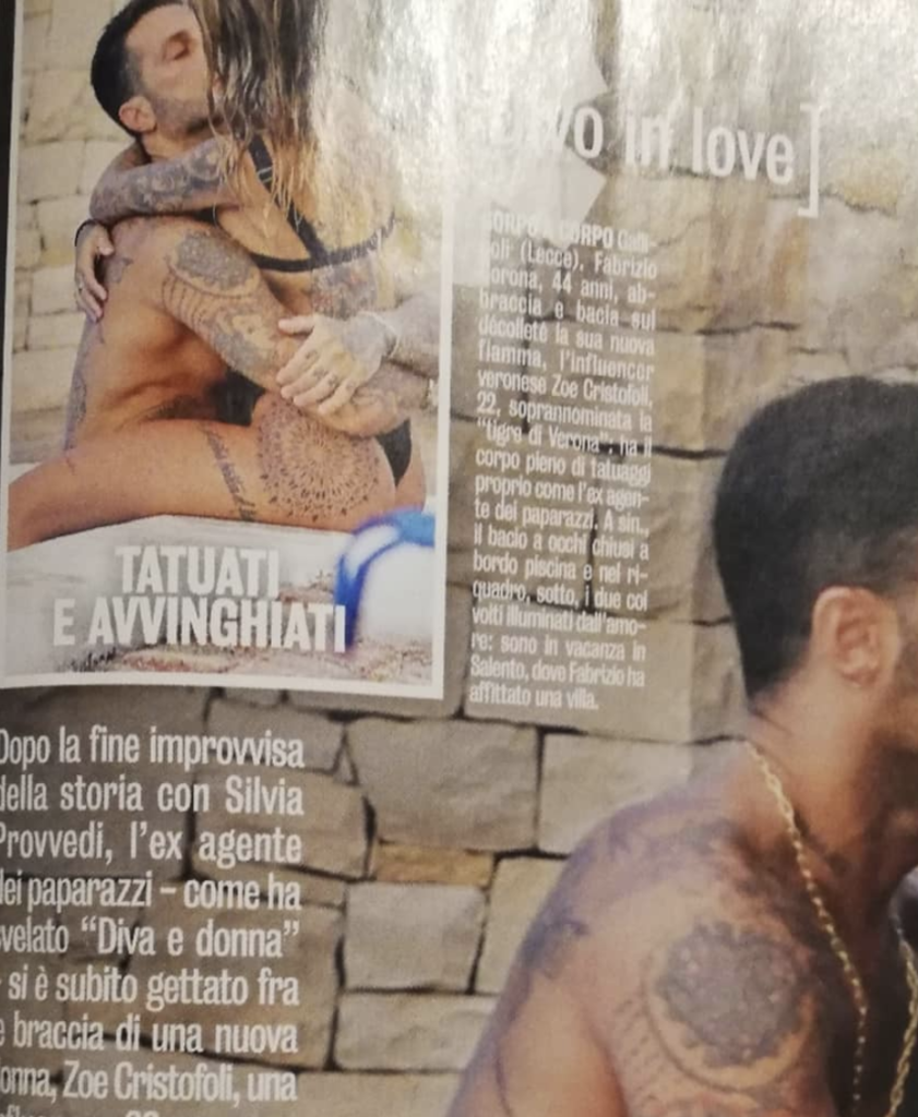 Tra Fabrizio Corona e Zoe Cristofoli scoppia la passione, baci e coccole  hot in Puglia [GALLERY]