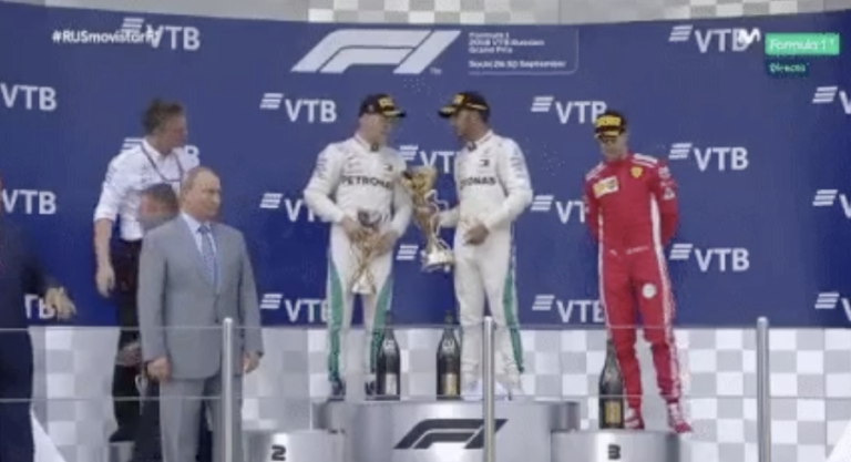 bottas hamilton podio gp di russia