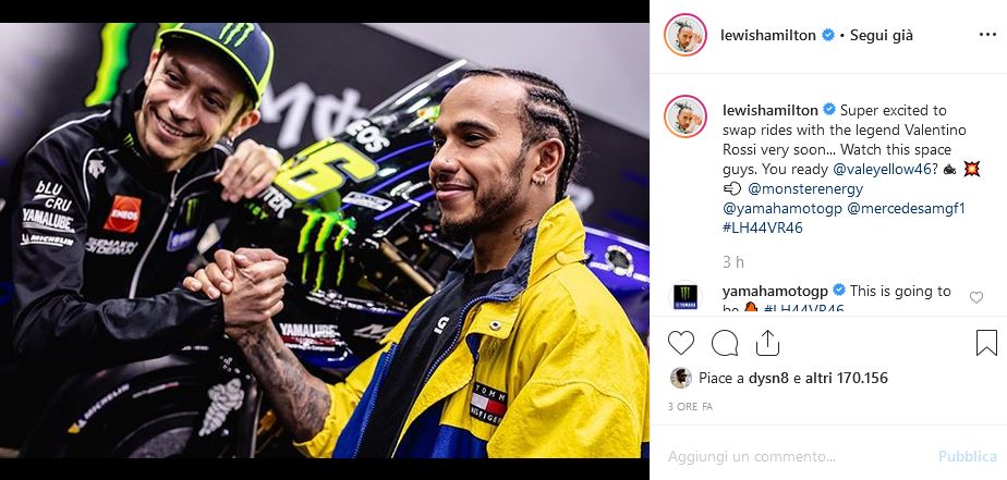 Lewis Hamilton e Valentino Rossi