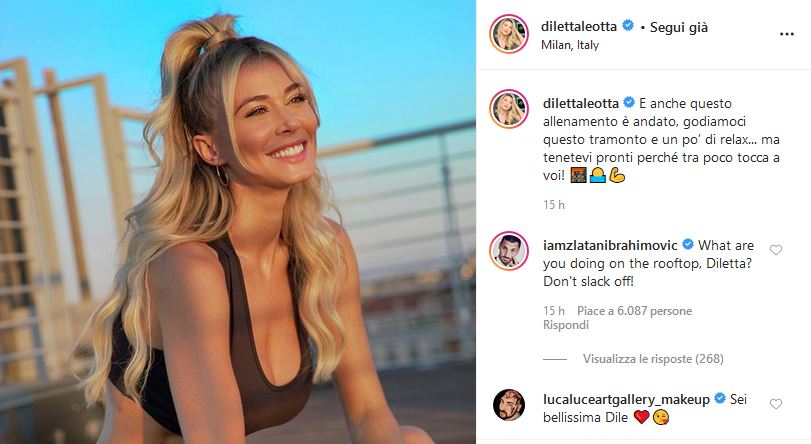 Diletta Leotta commento Ibrahimovic