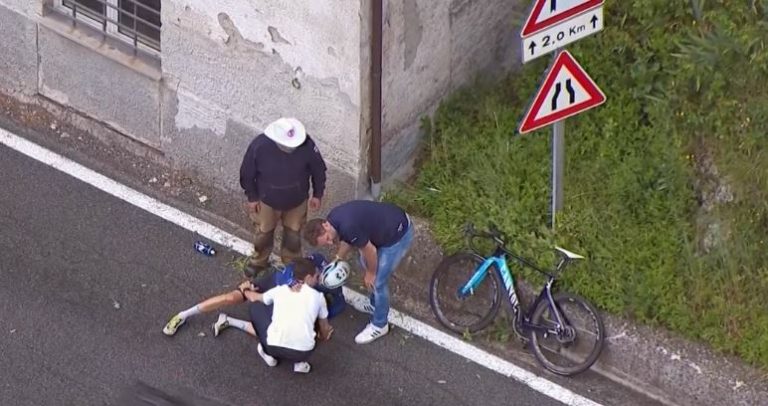 Caduta Oscar Rodriguez Giro d'Italia