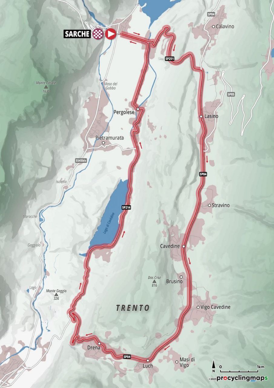 Campionati Italiani Ciclismo Percorso cronometro maschile Sarche-Sarche