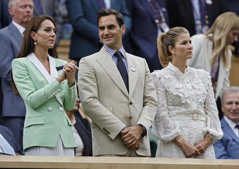 Roger Federer nel Royal Box di Wimbledon