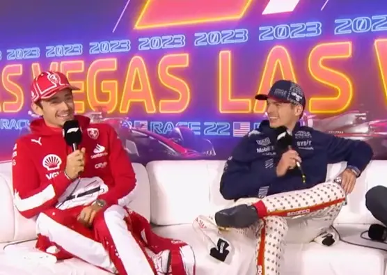 Leclerc e Verstappen in conferenza stampa al GP di Las Vegas