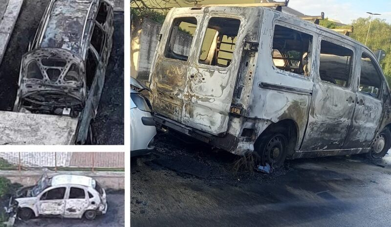 San Valentino di fuoco, due auto e un furgoncino in fiamme nella notte a Noicattaro
