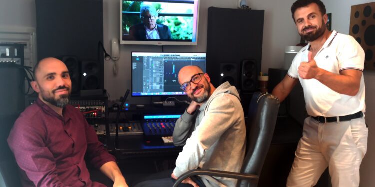 Da Sinistra A Destra Il Compositore Orazio Saracino, L'ingegnere Del Suono Alex Grasso E Il Regista Fatmir Bardhoci
